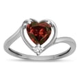 thumbnail image 1 of Star K � Heart Genuine Garnet  Bypass Love Knot Promise Ring, 1 of 9