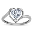 thumbnail image 1 of Star K � Heart Genuine White Topaz Bypass Love Knot Promise Ring, 1 of 8