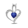 thumbnail image 1 of Star K� Heart Shape 6mm Created Star sapphire and Diamond Pendant Necklace, 1 of 9