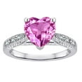 thumbnail image 1 of Star K� Heart Shape 8mm Created Pink Sapphire Antique Vintage Style Solitaire Engagement Promise Ring, 1 of 9