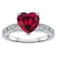 thumbnail image 1 of Star K� Heart Shape 8mm Created Ruby Antique Vintage Style Solitaire Engagement Promise Ring, 1 of 9