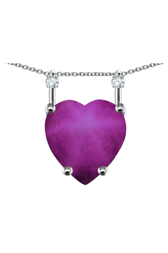 � Heart Shape 8mm Created Star Ruby Stackable Mothers Pendant