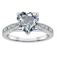 thumbnail image 1 of Star K� Heart Shape 8mm Genuine Aquamarine Antique Vintage Style Solitaire Engagement Promise Ring, 1 of 9