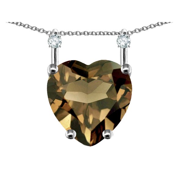 Star K� Heart Shape 8mm Genuine Smoky Quartz Stackable Mothers Pendant