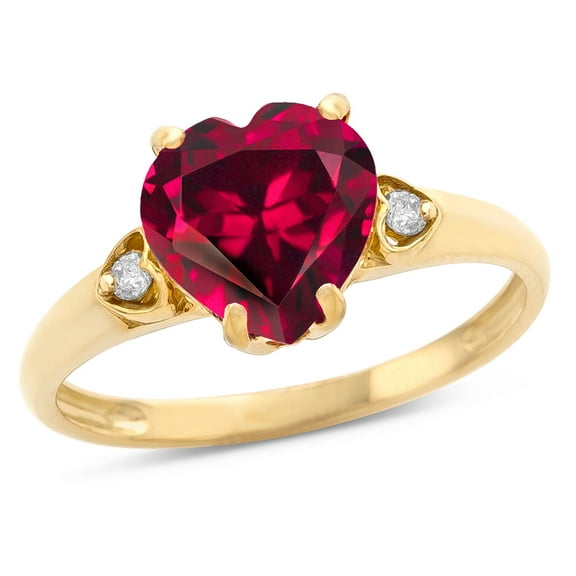 Star K� Heart Shaped 8mm Created Ruby Engagement Promise Wedding Ring