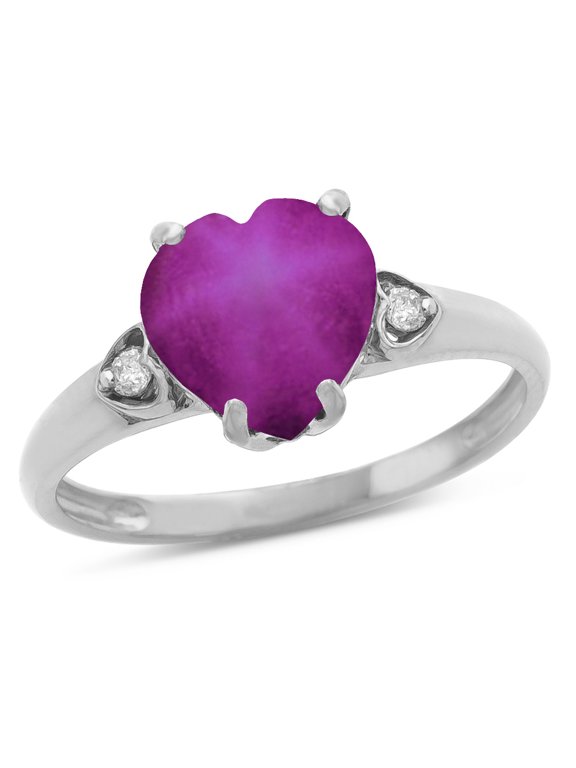 � Heart Shaped 8mm Created Star Ruby Engagement Promise Wedding Ring