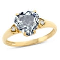 thumbnail image 1 of Star K� Heart Shaped 8mm Genuine Aquamarine Engagement Promise Wedding Ring, 1 of 8