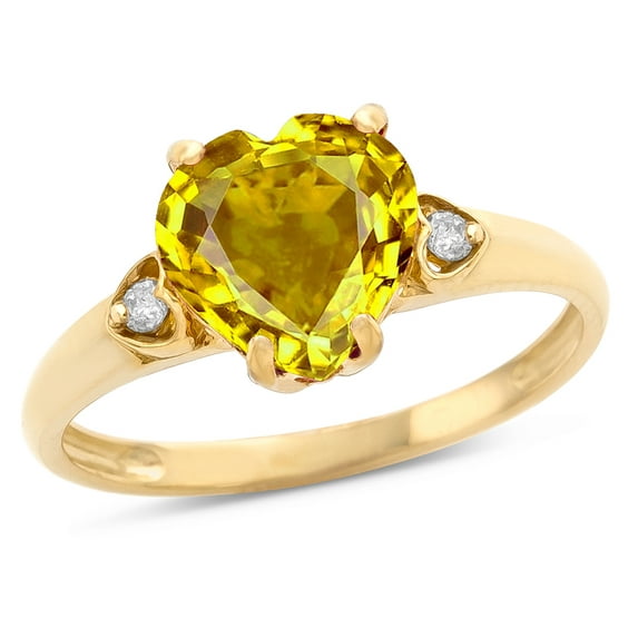 Star K� Heart Shaped 8mm Genuine Citrine Engagement Promise Wedding Ring