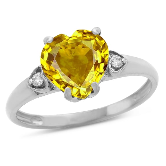 Star K� Heart Shaped 8mm Genuine Citrine Engagement Promise Wedding Ring
