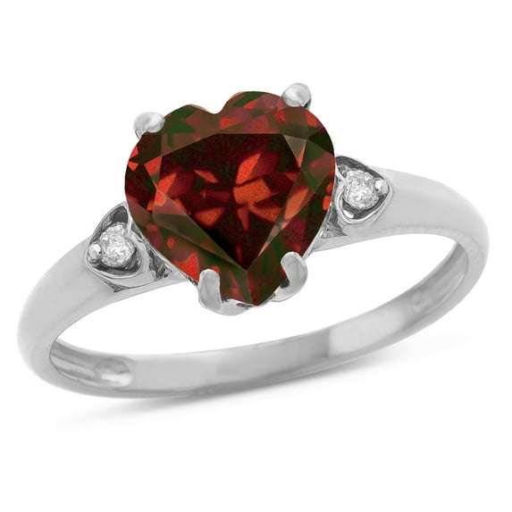 Star K� Heart Shaped 8mm Genuine Garnet Engagement Promise Wedding Ring