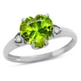 thumbnail image 1 of Star K� Heart Shaped 8mm Genuine Peridot Engagement Promise Wedding Ring, 1 of 8