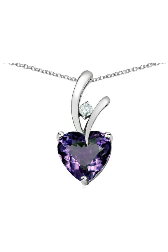 � Heart Shaped 8mm Simulated Alexandrite Endless Love Pendant Necklace