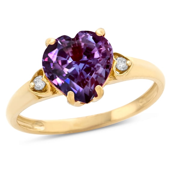 Star K� Heart Shaped 8mm Simulated Alexandrite Engagement Promise Wedding Ring