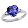 thumbnail image 1 of Star K� Heart Shaped 8mm Simulated Tanzanite Engagement Promise Wedding Ring, 1 of 8