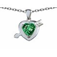 thumbnail image 1 of Star K� Heart With Arrow Love Pendant Necklace With Simulated Emerald, 1 of 7