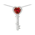 thumbnail image 1 of Star K � Key to My Heart Pendant Necklace with Created Ruby, 1 of 9