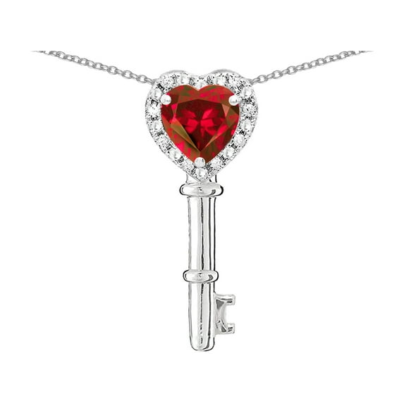 Star K � Key to My Heart Pendant Necklace with Created Ruby