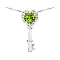 Star K � Key to My Heart Pendant Necklace with Genuine Peridot