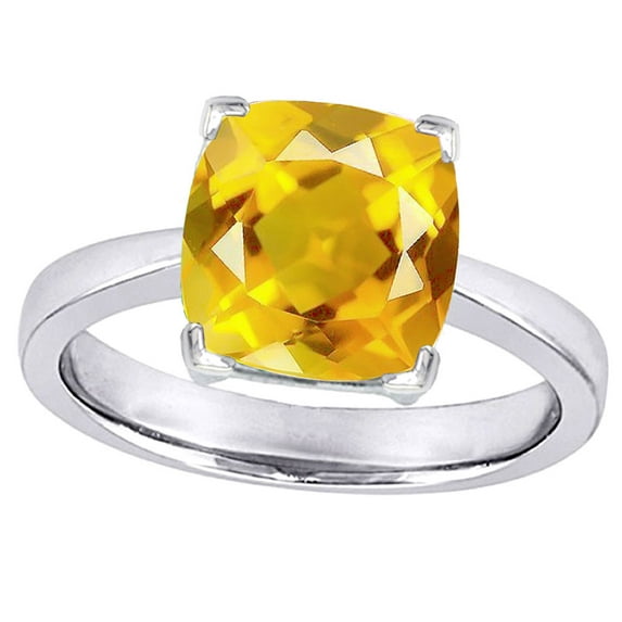 Star K� Large 10mm Cushion-Cut Solitaire Ring With Simulated Citrine