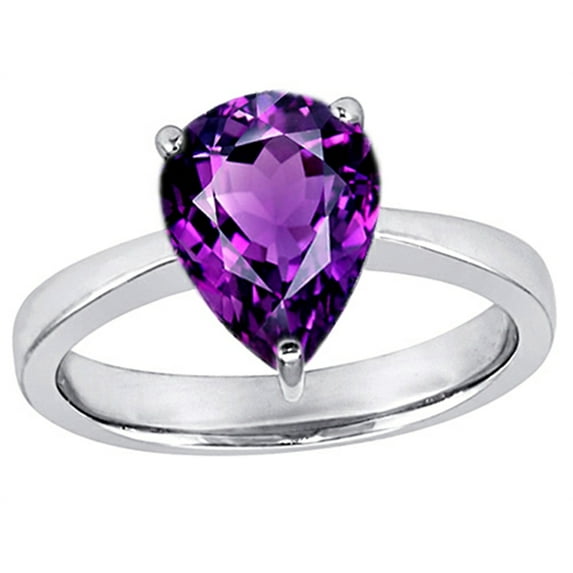 Star K� Large 11x8 Pear Shape Solitaire Ring With Simulated Amethyst