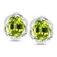 thumbnail image 1 of Star K � Large Love Knot Earrings with Oval 8 x 6mm Genuine Peridot, 1 of 9