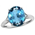 thumbnail image 1 of Star K � Large Oval 12x10 Blue Topaz 3 Stone Trillion Setting Ring, 1 of 9