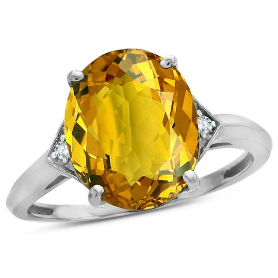 Star K � Large Oval 12x10 Genuine Citrine 3 Stone Trillion Setting Ring