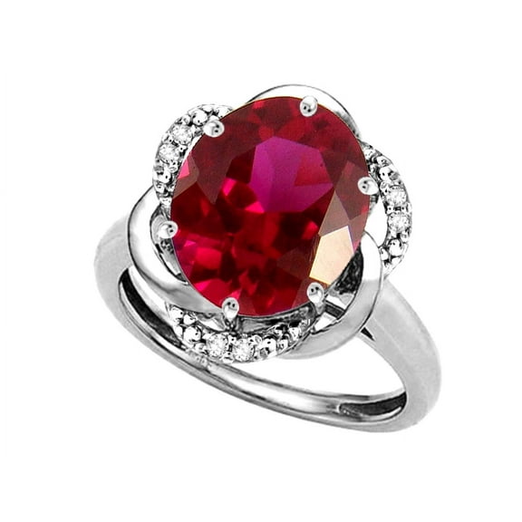 Star K � Large Oval 12x10mm Created Ruby Knot Big Stone Ring