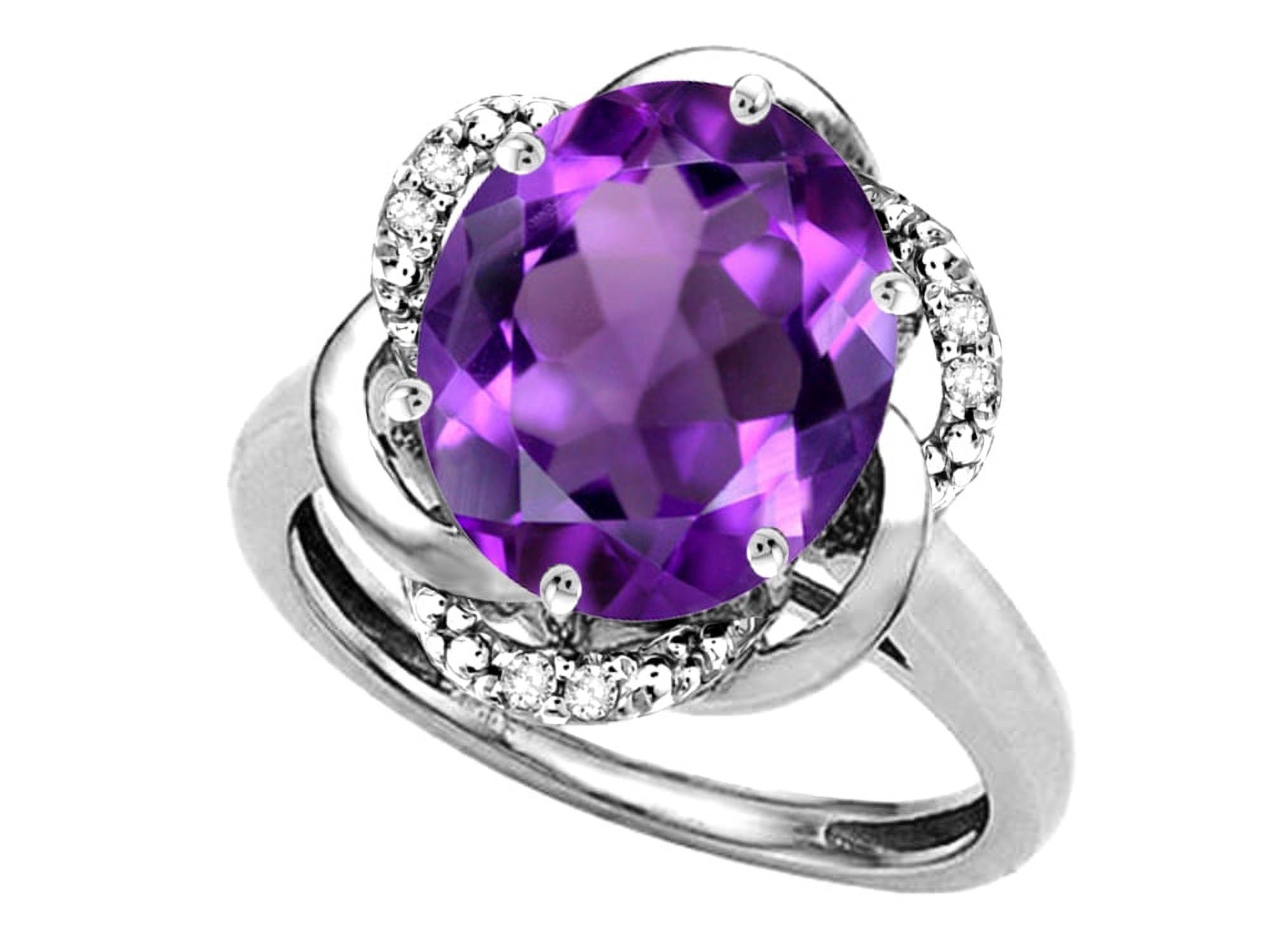 Star K Large Oval 12x10mm Genuine Amethyst Love Knot Big Stone Ring Walmart