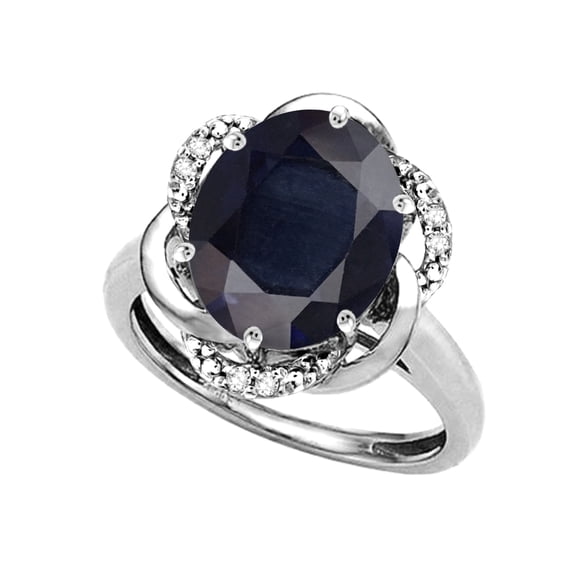 Star K � Large Oval 12x10mm Genuine Black Sapphire Knot Big Stone Ring