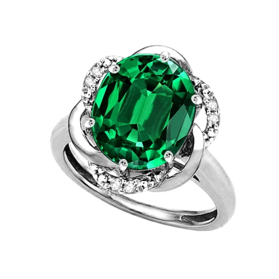 Star K � Large Oval 12x10mm Simulated Emerald Knot Big Stone Ring
