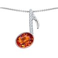 thumbnail image 1 of Star K� Musical Note Pendant Necklace With Simulated Orange Mexican Fire Opal Oval 11x9mm, 1 of 9