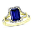 thumbnail image 1 of Star K� Octagon Emerald Cut 8x6 Created Sapphire Vintage Look Split Shank Ring, 1 of 9