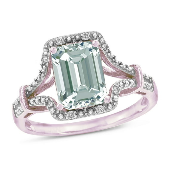 Star K� Octagon Emerald Cut 8x6 Genuine Aquamarine Vintage Look Split Shank Ring