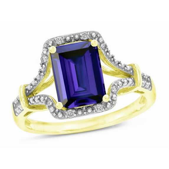 Star K� Octagon Emerald Cut 8x6 Genuine Iolite Vintage Look Split Shank Ring
