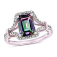 thumbnail image 1 of Star K� Octagon Emerald Cut 8x6 Rainbow Mystic Topaz Vintage Look Split Shank Ring, 1 of 9