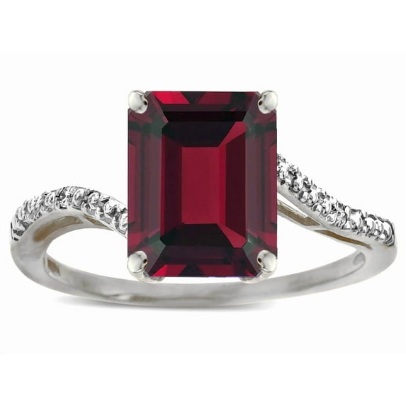 Star K � Octagon Emerald Cut Big Stone 10x8 Garnet Bypass solitaire ring