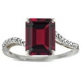 thumbnail image 1 of Star K � Octagon Emerald Cut Big Stone 10x8 Garnet Bypass solitaire ring, 1 of 9