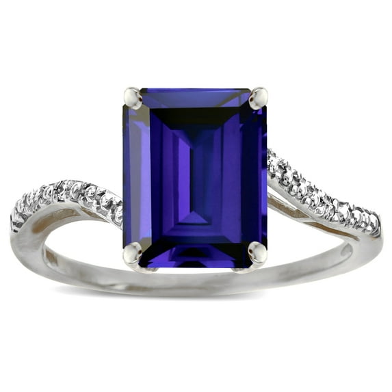 Star K � Octagon Emerald Cut Big Stone 10x8 Iolite Bypass solitaire ring