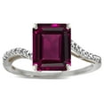 thumbnail image 1 of Star K � Octagon Emerald Cut Big Stone 10x8 Rhodolite Bypass solitaire ring, 1 of 8