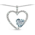 thumbnail image 1 of Star K � Open Heart Pendant Necklace with 6mm Heart Shaped Genuine Aquamarine Stone, 1 of 9