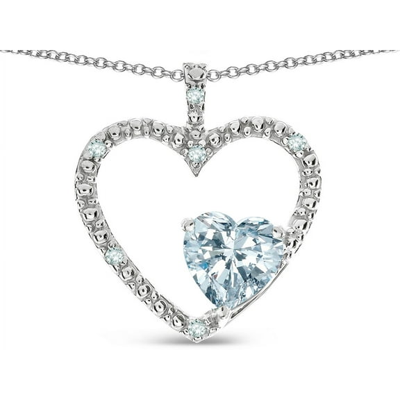 Star K � Open Heart Pendant Necklace with 6mm Heart Shaped Genuine White Topaz Stone