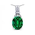 thumbnail image 1 of Star K � Oval 10x8 Simulated Emerald Fashion Pendant Necklace, 1 of 9