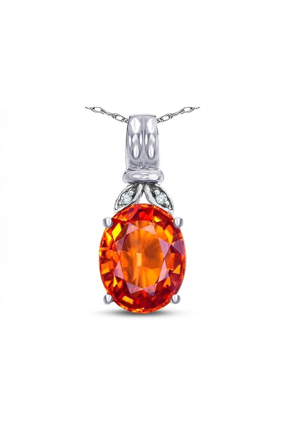 � Oval 10x8 Simulated Orange Mexican Fire Opal Fashion Pendant Necklace