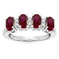 thumbnail image 1 of Star K� Oval 5x3 Created Ruby 4 Four Stone Band Ring, 1 of 9