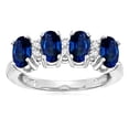thumbnail image 1 of Star K� Oval 5x3 Created Sapphire 4 Four Stone Band Ring, 1 of 9