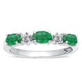 thumbnail image 1 of Star K � Oval 5x3 Genuine Emerald three stone oval band, 1 of 9