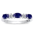 thumbnail image 1 of Star K � Oval 5x3 Genuine Sapphire three stone oval band, 1 of 9