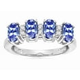 thumbnail image 1 of Star K� Oval 5x3 Genuine Tanzanite 4 Four Stone Band Ring, 1 of 9