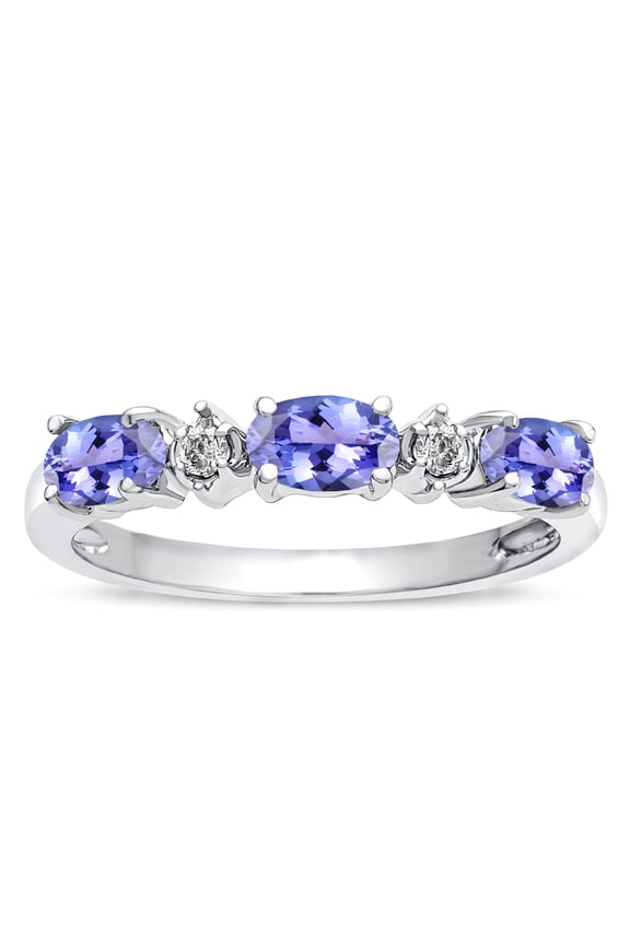 � Oval 5x3 Genuine Tanzanite three stone oval band